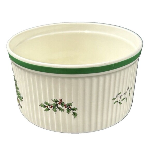 Spode Christmas Tree Porcelain Souffle Dish Serving Bowl 3 Pint Made in England - Picture 4 of 8